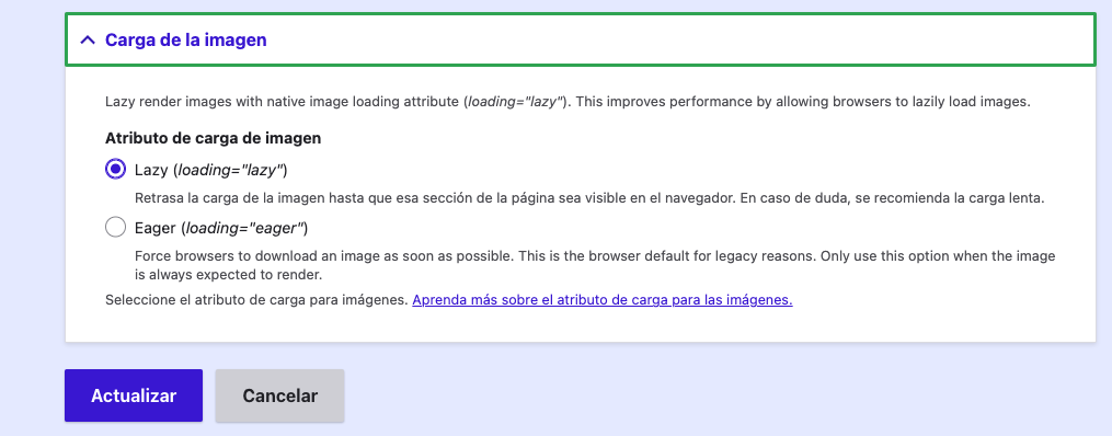Lazy load en imágenes Drupal