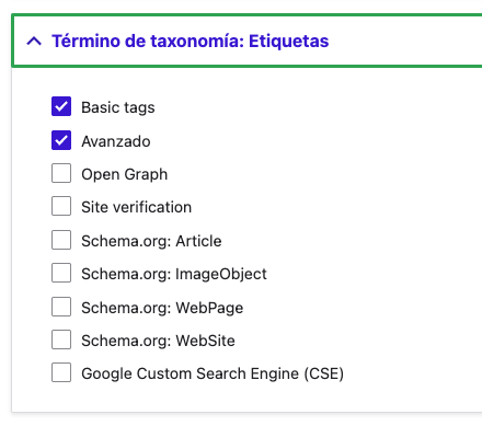 Configuración Metas 2