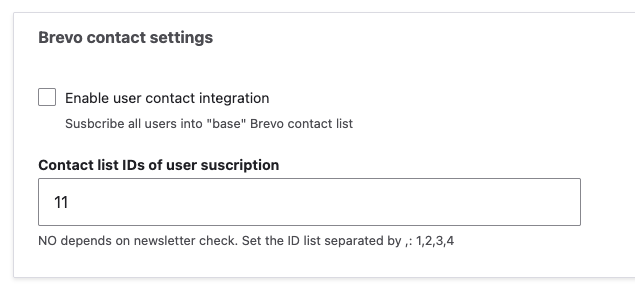Configuración integración Brevo interna