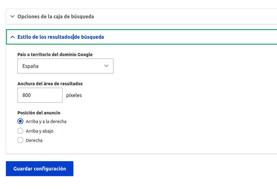 Configuración AdSense