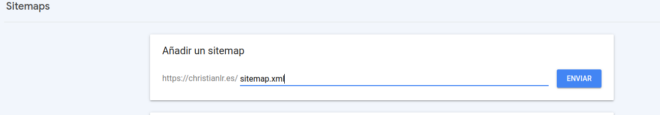 Añadir url sitemap