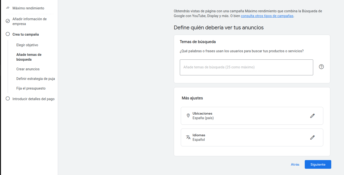 Google Ads - Paso 4